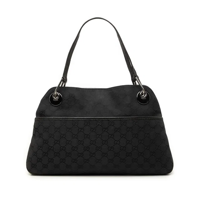 Black Gucci GG Canvas Eclipse Shoulder Bag in Black Canvas from Designer Revival