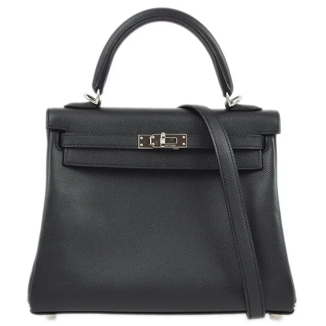 Hermès 2009 Black Epsom Kelly 25 Retourne Bag in Black Epsom leather from AMORE Vintage Tokyo