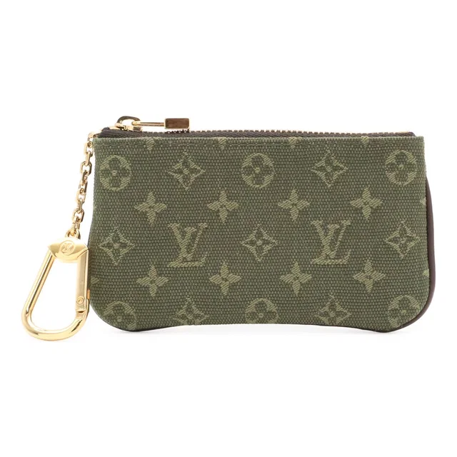 Louis Vuitton Monogram Mini Lin Pochette Cles Coin Purse in Green Canvas from The Reluxe