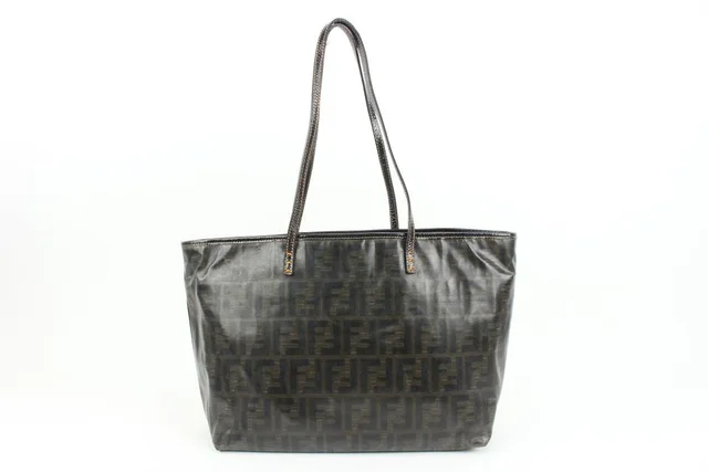 Fendi Brown Monogram FF Zucca Roll Tote Shopper Bag in Brown Canvas from Bagriculture