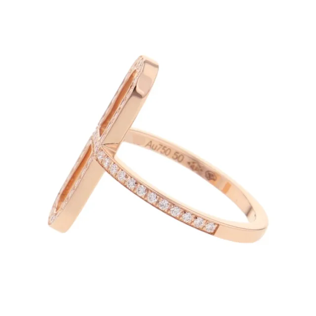 Hermès Ever Chaine d'Ancre Diamond Ring Size PM/50/#10H118643B 18K Pink Gold in Pink from GALLERY RARE, photo 2 of 10