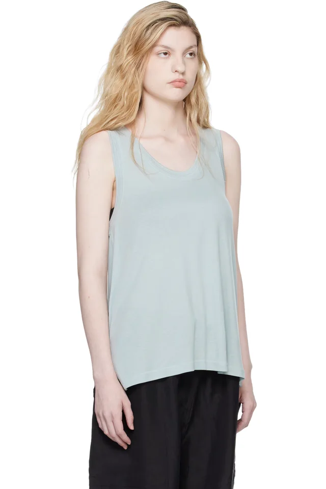 Studio Nicholson Blue Votan Jersey Tank Top, photo 2 of 4 from SSENSE