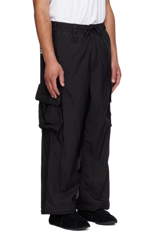 Y-3 Black Nylon Wired 3 Stripes Cargo Pants, photo 2 of 4 from SSENSE