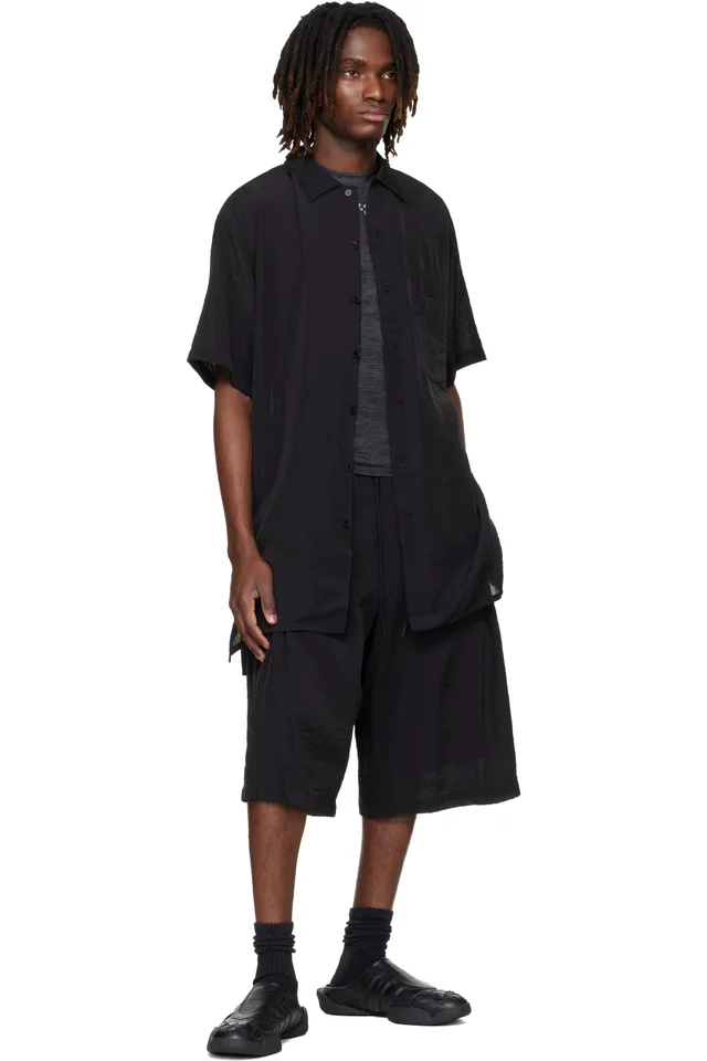 Y-3 Black Short Sleeve Shirt, photo 4 of 4 from SSENSE