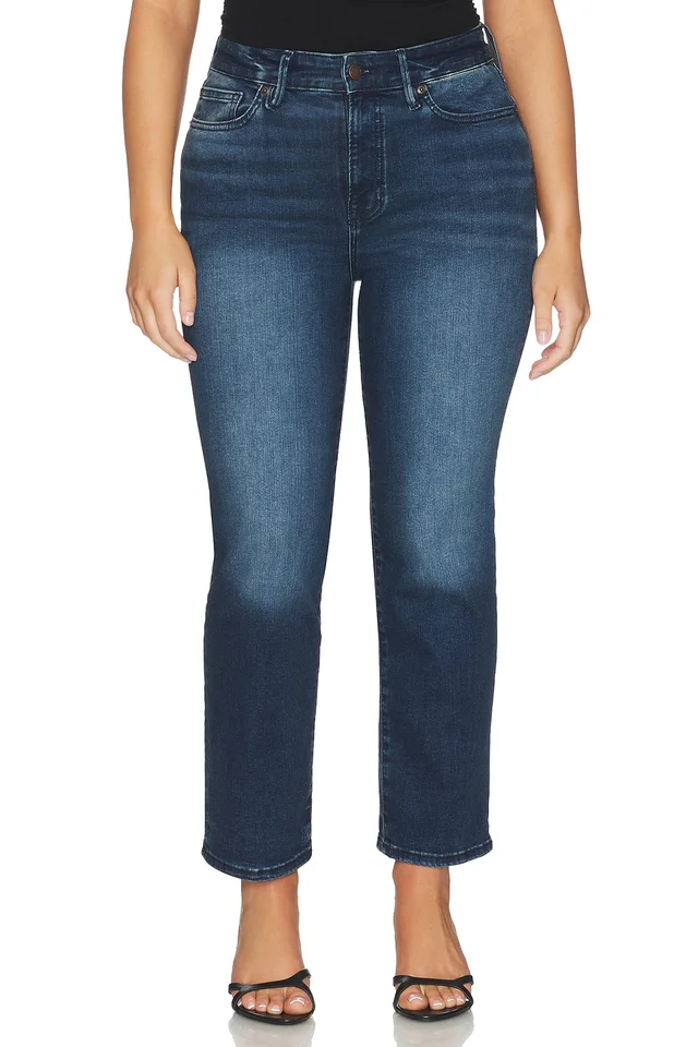 Good American Always Fits Good Legs Straight Jeans in Indigo446, photo 2 of 11 from REVOLVE (Canada)
