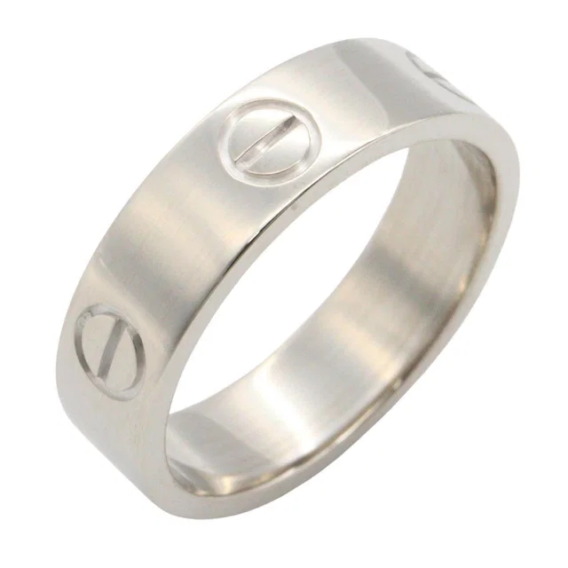 Cartier Love Au750 White Gold Ring Size 16.5 in White from LuxUness