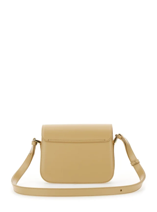 A.P.C. 'Grace Small' Beige Crossbody bag with Adjustable Strap and Logo Plate on the Front in Leather Woman in Beige 100% Cow, photo 6 of 11 from Gaudenzi Boutique