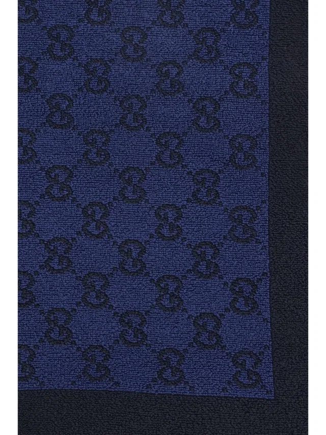 Gucci Gg Jacquard Terry Cotton Scarf — Blue Scarfs in Blue from HEWI