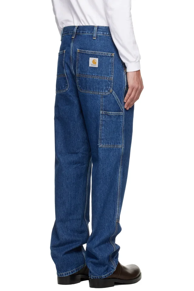 Carhartt Work In Progress Blue Double Knee Jeans, photo 3 of 4 from SSENSE