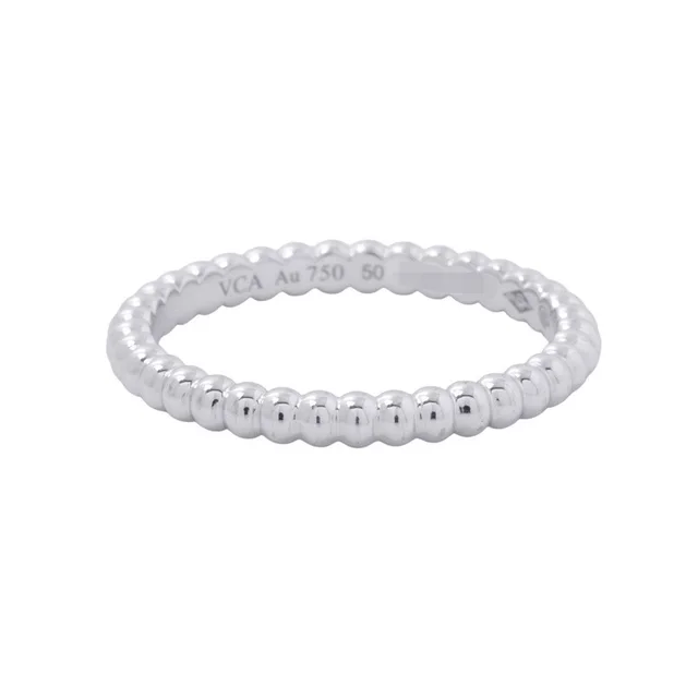 Van Cleef & Arpels Perlée GoldPearl Ring Size Small/50/#10VCARPJME50/VCARPJME00 18K White Gold in White from GALLERY RARE