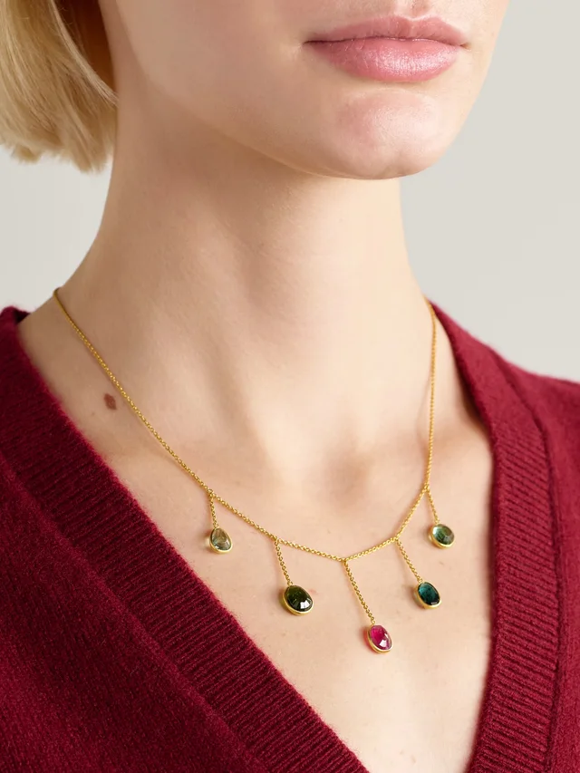 PIPPA SMALL Iris 18-karat gold tourmaline necklace, photo 2 of 2 from NET-A-PORTER (Canada)