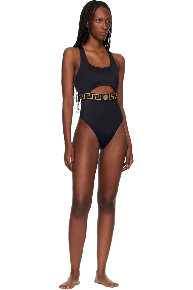 Versace Black Cutout Swimsuit, photo 4 of 4 from SSENSE