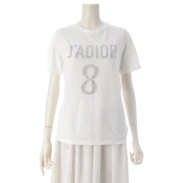 Dior Cotton Linen Logo J'adior Top White in White from The Reluxe