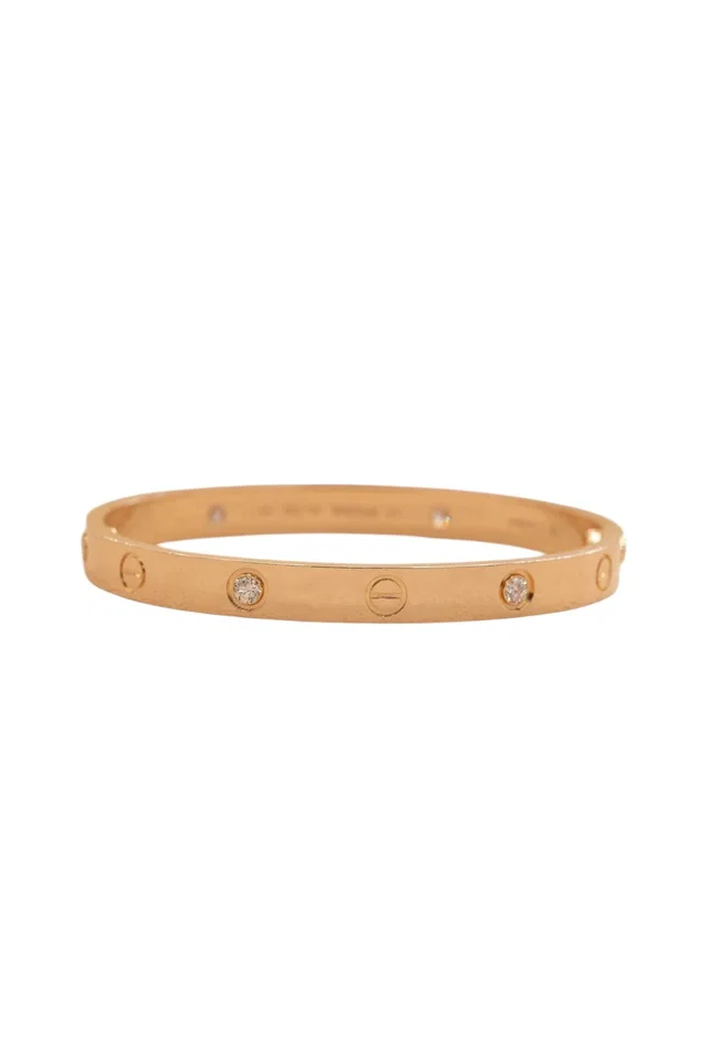Cartier Love Bracelet 4 Diamond Rose Gold #16 in Pink from Luxury Promise