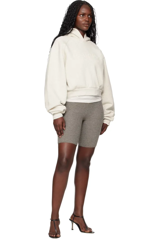 Fear of God ESSENTIALS Gray Holiday Embossed 90s Raglan Hoodie, photo 4 of 4 from SSENSE