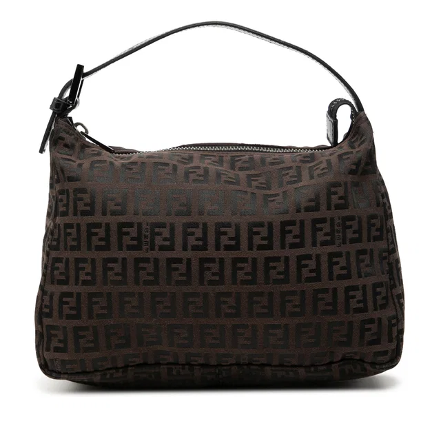 Brown Fendi Zucchino Canvas Handbag in Brown Canvas from Designer Revival