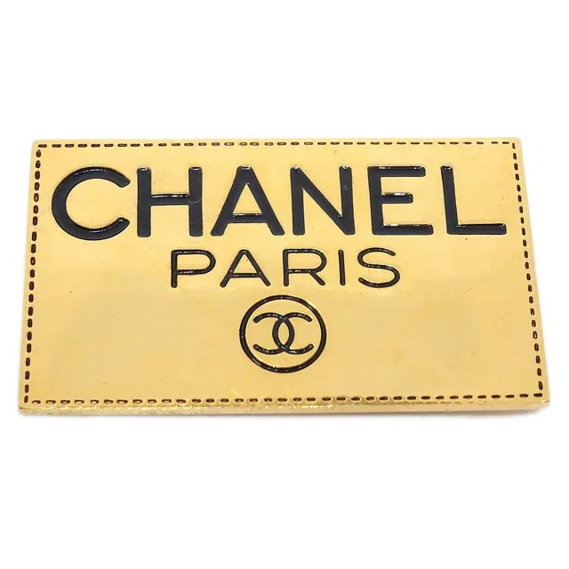 Chanel Plate Brooch Pin Corsage Gold in Gold from AMORE Vintage Tokyo