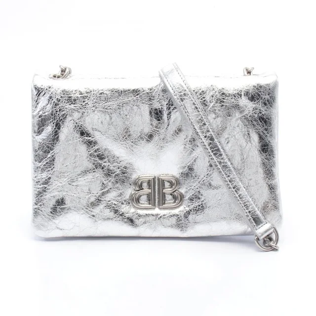 Balenciaga Monaco Bag Metallized Shoulder Leather Silver Tone in silver|gray Leather from Poshmark, photo 1 of 1