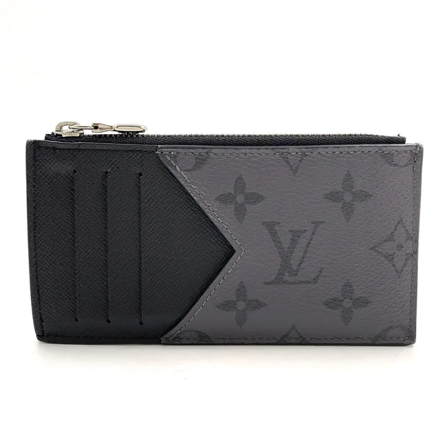 Louis Vuitton Coin Card Holder Monogram Eclipse Reverse Leather Black Purse in Black Leather from The Reluxe