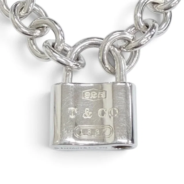 Tiffany & Co. 1837 Lock Necklace Choker 925 Sterling Silver in Silver from The Reluxe