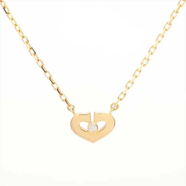 Cartier Heart 1 Diamond Pink Gold Necklace in Pink from The Purse Affair