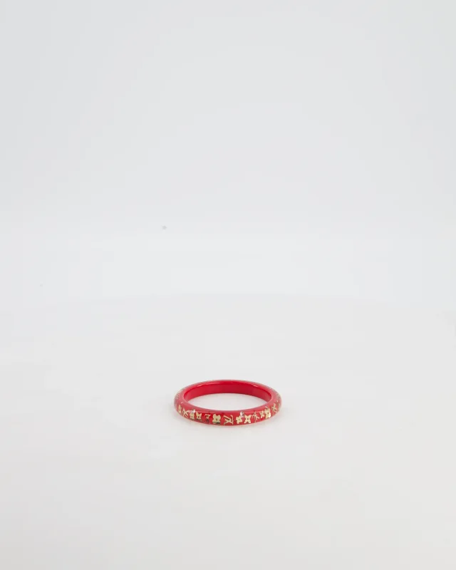 Louis Vuitton Strawberry Red Inclusion Bangle Bracelet with Logo Detail in Red from Sellier, photo 2 of 4