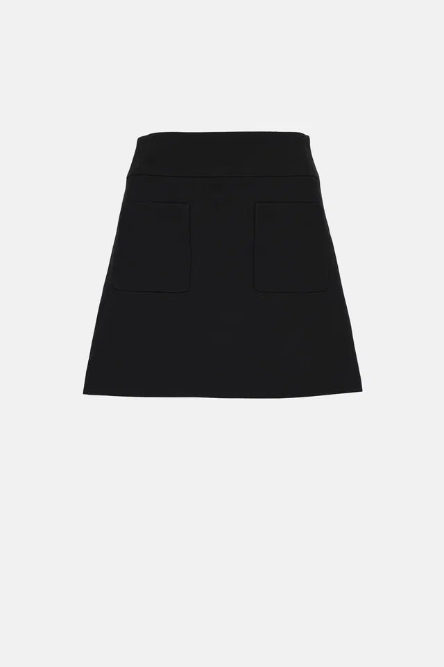 Chloé 2025 Patch Pocket Mini Skirt in Wool from VSP Consignment