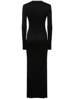 Area Long dress with V-neckline in 97% Viscose, 3% Elastane, photo 5 of 5 from LUISAVIAROMA