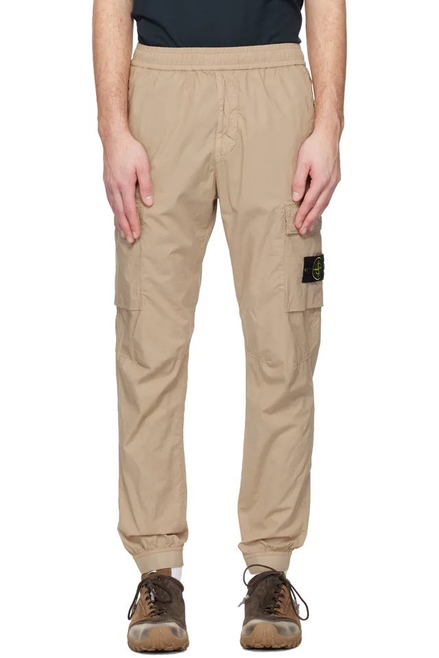 Beige 3100031 Stretch Cotton Tela 'Paracadute' Cargo Pants