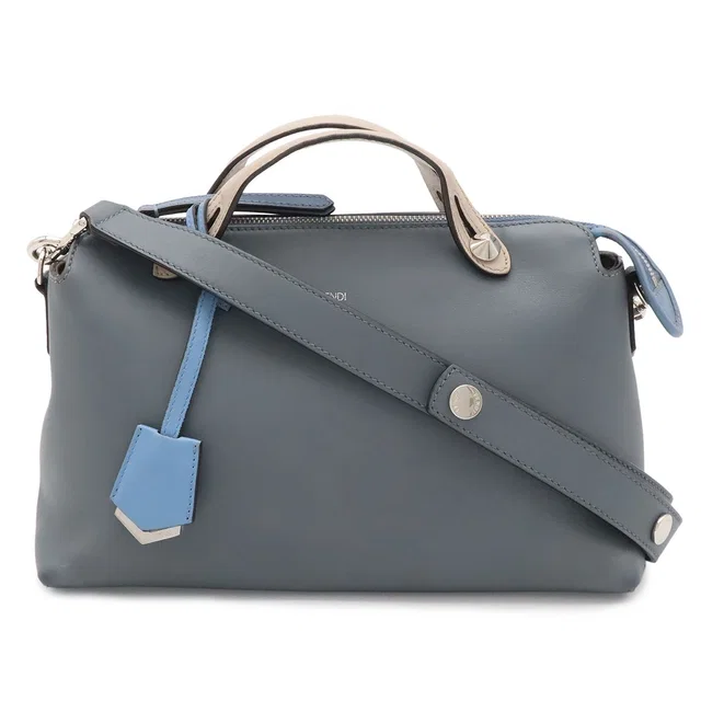 Fendi by the Way Medium 2-Way Shoulder Bag Tricolor Leather Blue Gray in Blue Leather from The Reluxe