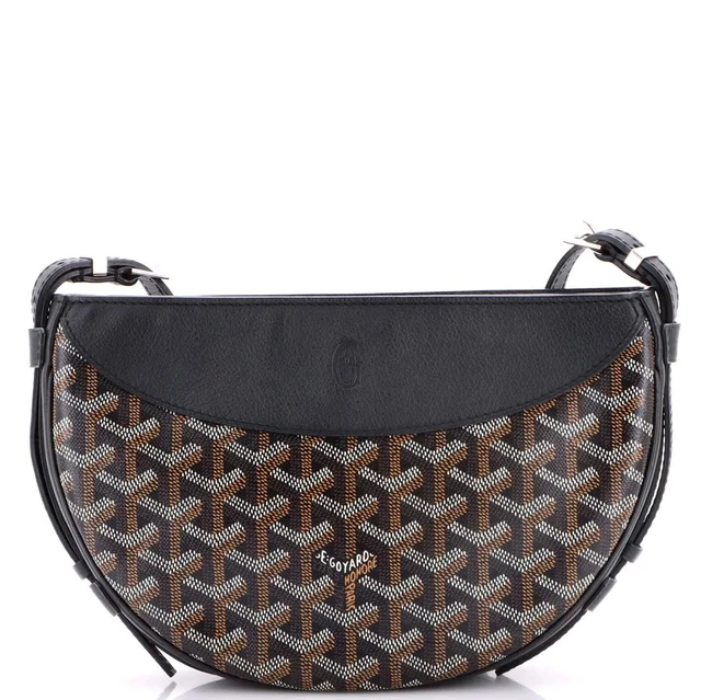 Goyard Hirondelle Shoulder Bag Coated Canvas and Leather in black Coated canvas from Rebag