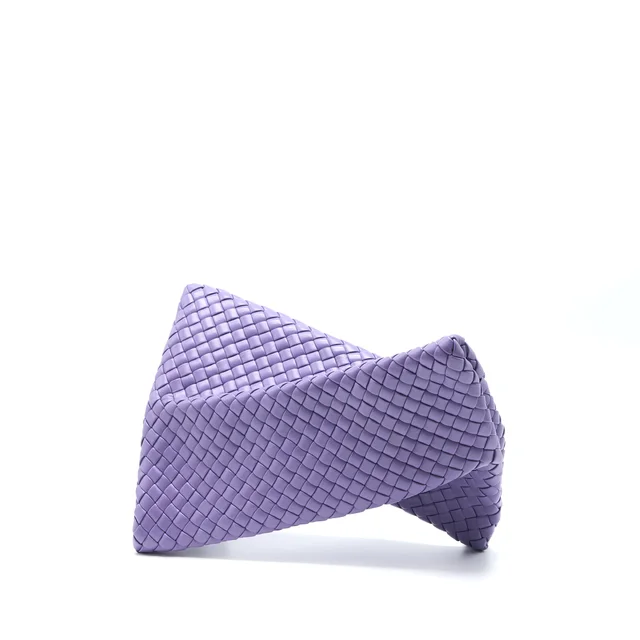 Bottega Veneta Crisscross Clutch Bag Lavender SHW in Leather from EMIER