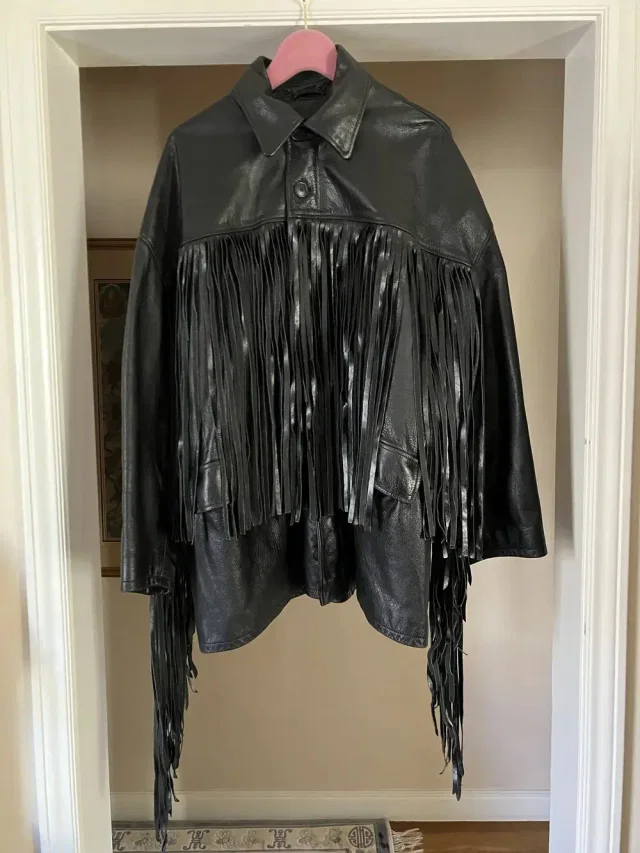 Balenciaga Summer 18 Fringe Taxi Oversized Jacket in black Leather from Grailed