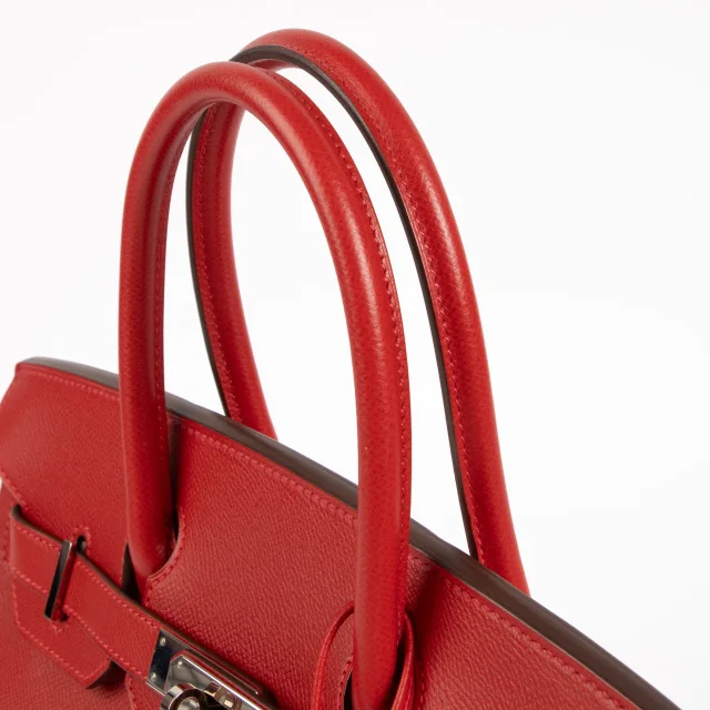 Hermès Birkin 30 Rouge Casaque Epsom PHW in Red Epsom leather from Labellov, photo 8 of 12