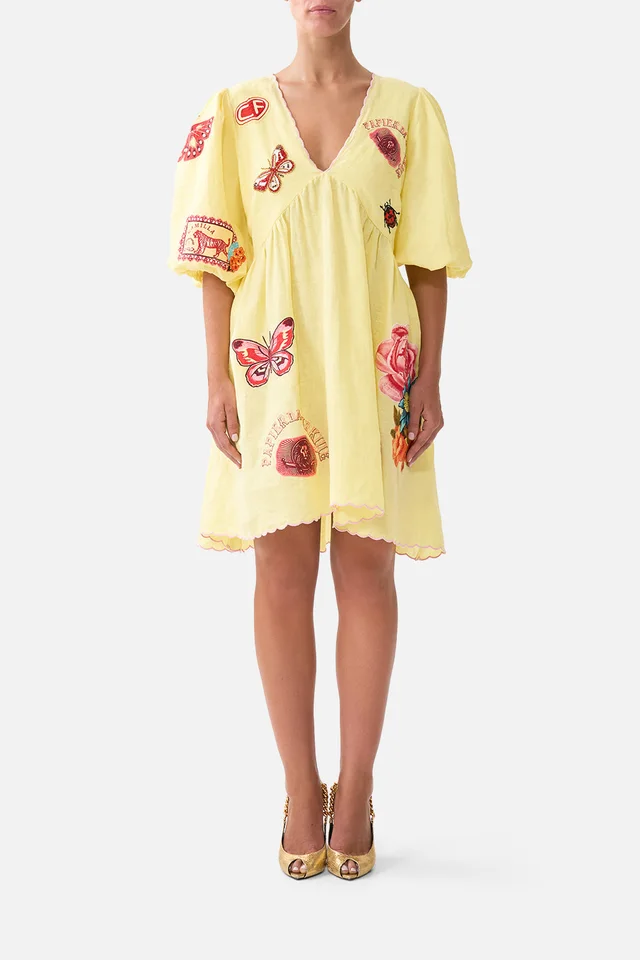Camilla eBoutique V NECK PUFF SLEEVE SHORT DRESS COLLAGE KINGDOM from CAMILLA, photo 1 of 1