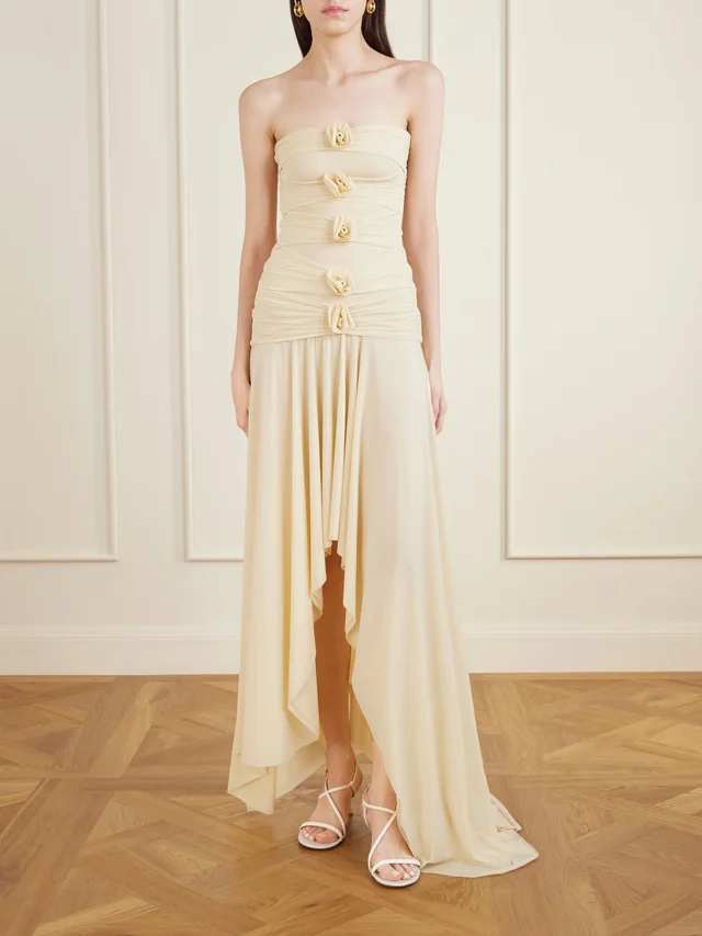 MAYGEL CORONEL Andi draped jersey maxi dress in Beige, photo 2 of 2 from NET-A-PORTER (Canada)