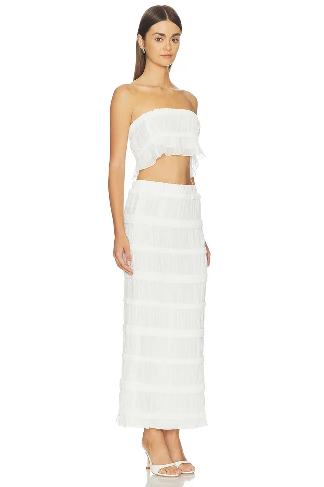 MORE TO COME Marjane Maxi Skirt Set in White, photo 2 of 3 from REVOLVE (Canada)