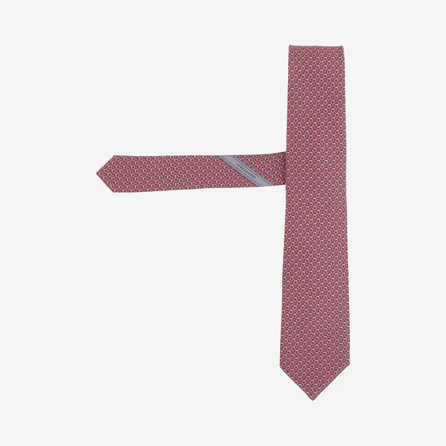 Ferragamo Silk Patterned Necktie — Red Neckties in Red Silk from HEWI