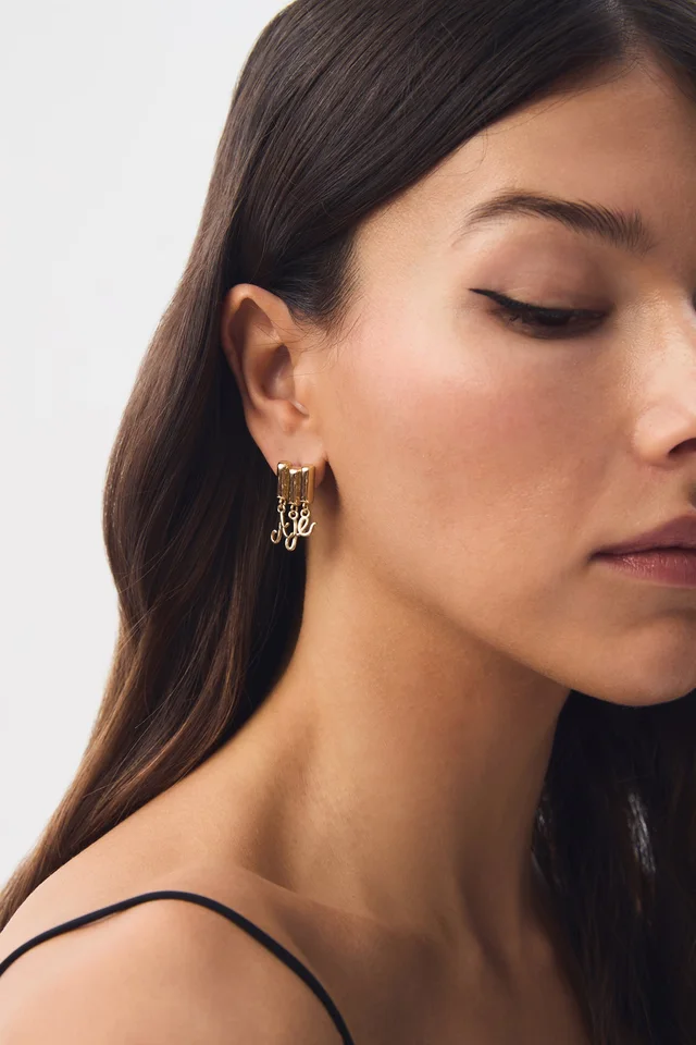 AJE Charm Logo Stud in Metallic from Aje, photo 1 of 1