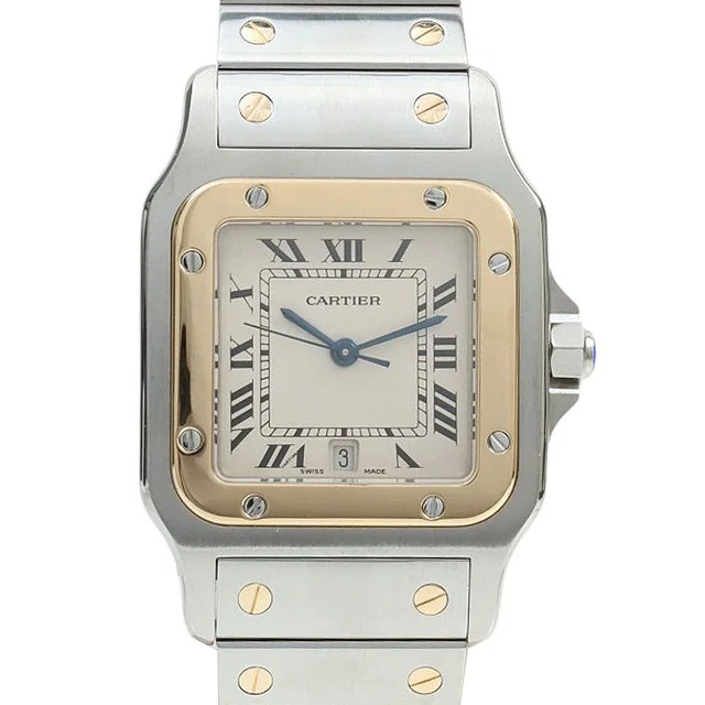 Cartier Santos Galbee LM GGC98000 Quartz Ivory in White from VINTAGE QOO TOKYO