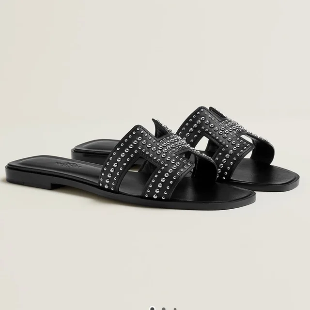 Hermès Studded Black Leather Orans in black Leather from Poshmark