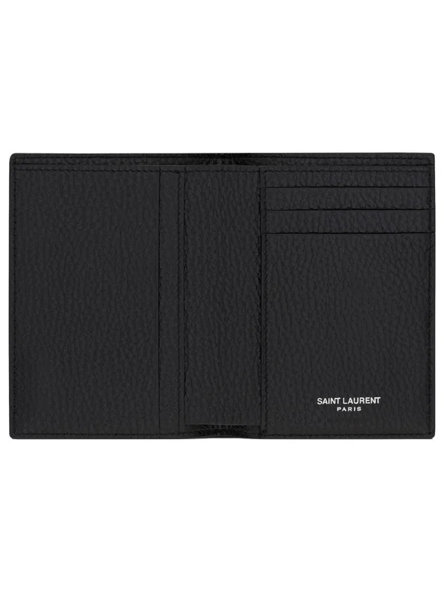 Saint Laurent Cassandre Card Case — Black Calf Leather Wallets & Purses in Black Calfskin from HEWI
