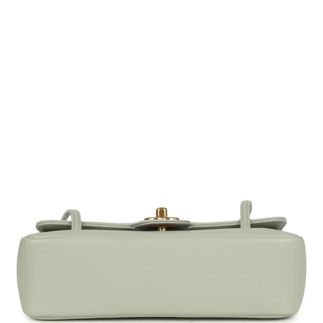 Chanel Small Preppy Coco Flap Bag Light Green Shiny Caviar Brushed Gold Hardware in Green Caviar leather from Madison Avenue Couture, photo 6 of 10