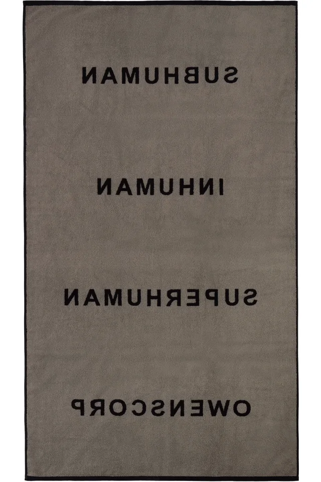 Rick Owens Off-White & Black Beach Towel, photo 2 of 3 from SSENSE
