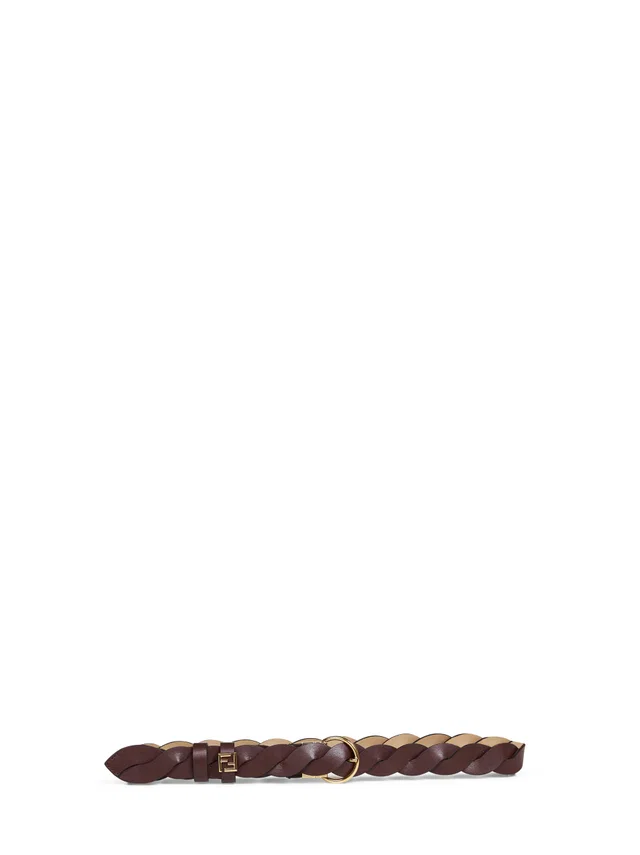 Fendi Ff Logo Woven Reversible Belt — Brown Calf Leather in Brown Calfskin from HEWI