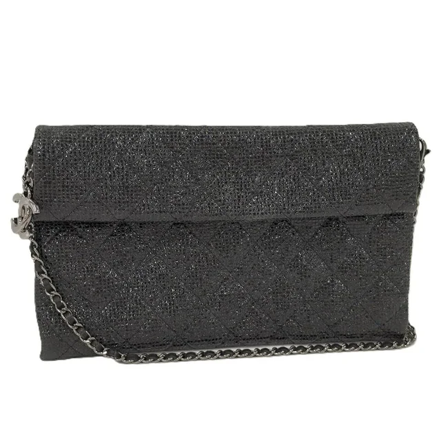Chanel Quilted Chain Shoulder Bag Black in Black from The Reluxe