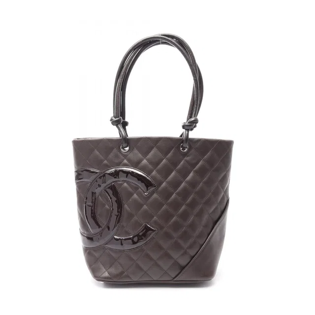 Chanel Tote Bag Cambon Line Dark Brown Leather Patent in Brown Patent leather from The Reluxe