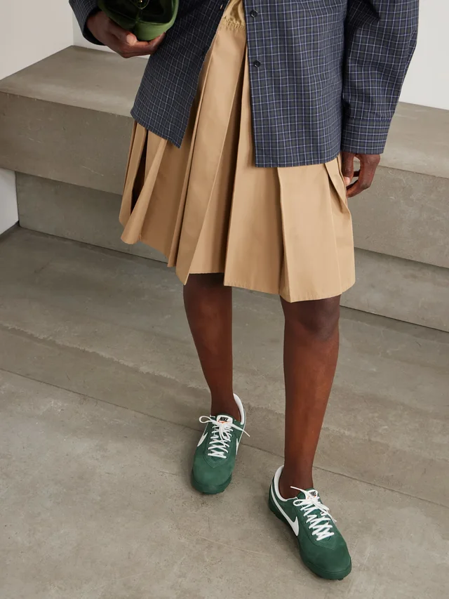 NIKE Astrograbber leather-trimmed nubuck sneakers in Green, photo 2 of 2 from NET-A-PORTER (Canada)