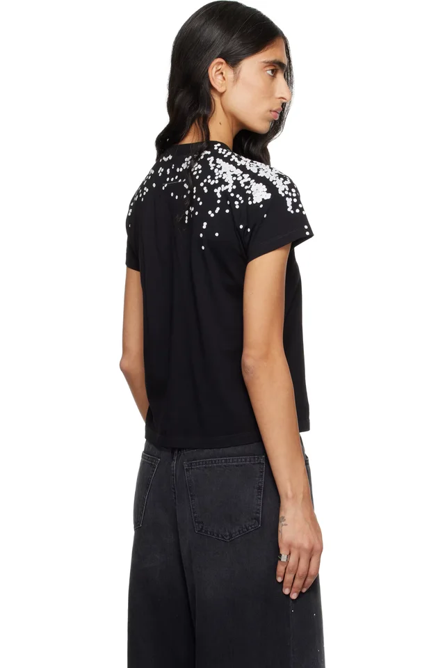 MM6 Maison Margiela Black Cotton Jersey T-shirt, photo 3 of 4 from SSENSE