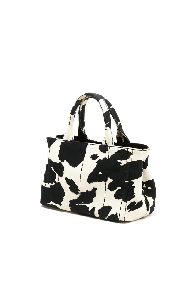 Prada Canapa Cow Print Tote Bag in Canvas from A Retro Tale, photo 2 of 8